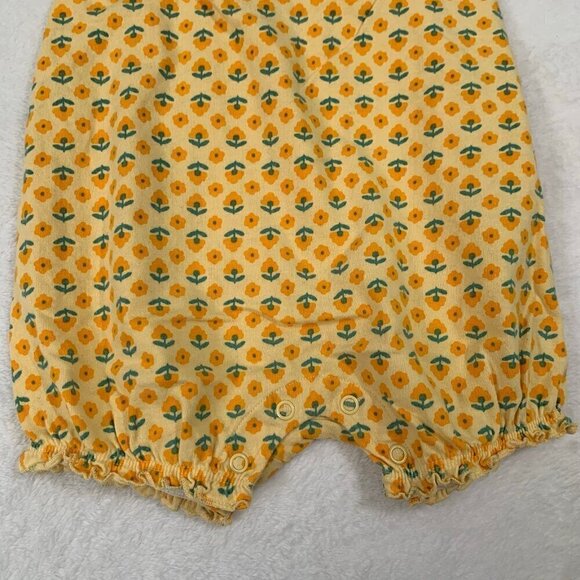 5/$25 Carter's yellow spring florals strappy sleeveless shorts bubble romper - Picture 3 of 7